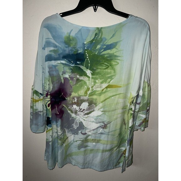 Jams World Shirt Womens XS Heavenly Floral Tropical Tunic Top Coastal Beachy - Picture 8 of 8